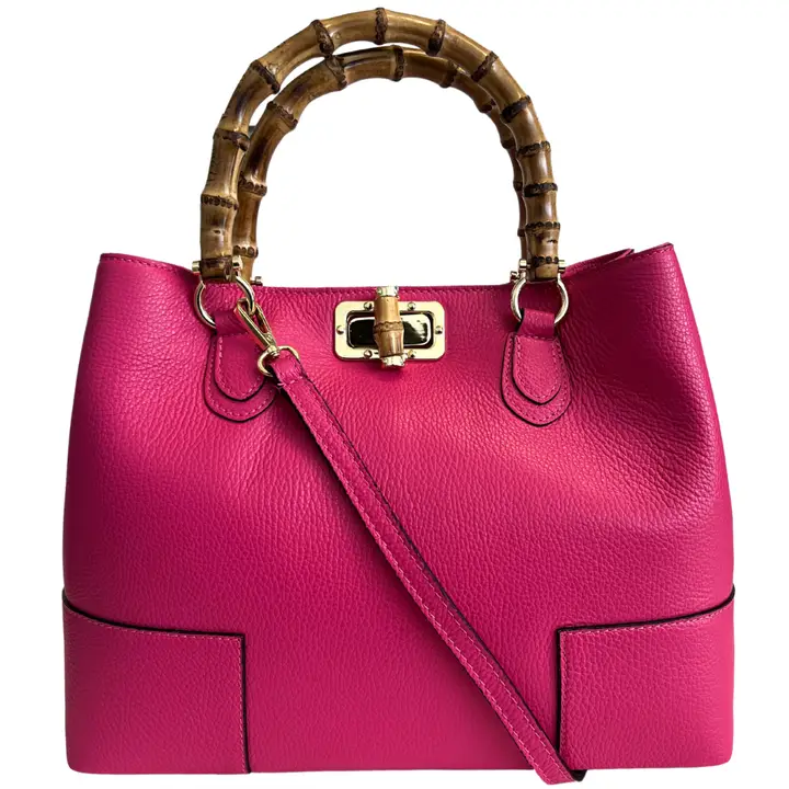 Merchandcarter-Modarno womens bag in genuine leather-Fuchsia