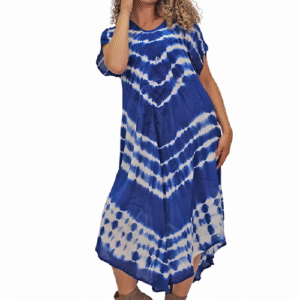 Tie Dye Pattern Umbrella Style Dress