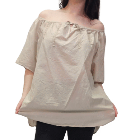 Women's Plain Lace Tie Detailing Cotton Top- Merch & Carter