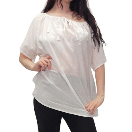 MCEFWCT001-Women's Cotton tops-Merch-&-Carter Women's Plain Lace Tie Detailing Cotton Top-Merch & Carter