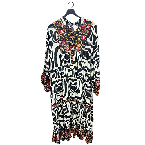Paisley Floral Print Tiered Flared Dress