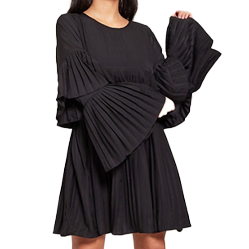 Job Lot Pleated Ruffle Mini Dress